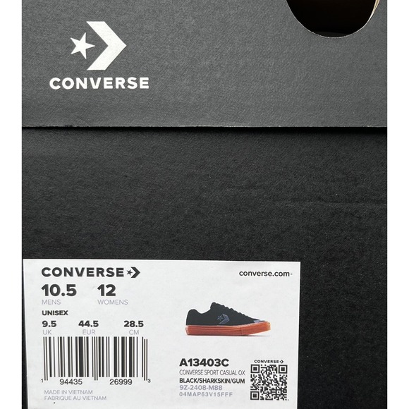 Converse Mens Suede Skate Sneakers Size 10.5 Black Gum Sole Sport Casual Lace up - Picture 9 of 11